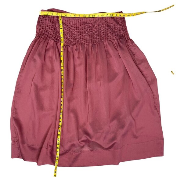 Future Collective Smocked Midi Skirt Size 14 Mauve Pink 100% Polyester - Picture 5 of 7